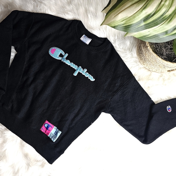 Blue & Pink Reverse Weave Champion Sweatshirt XS Extra Small - Picture 13 of 14